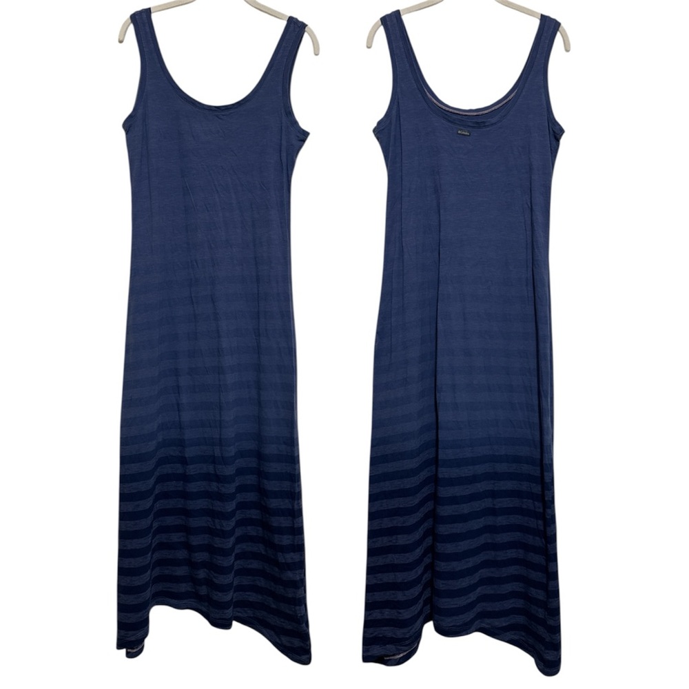 Columbia Women's Blue Ombre Striped Maxi Tank Dress Size Medium